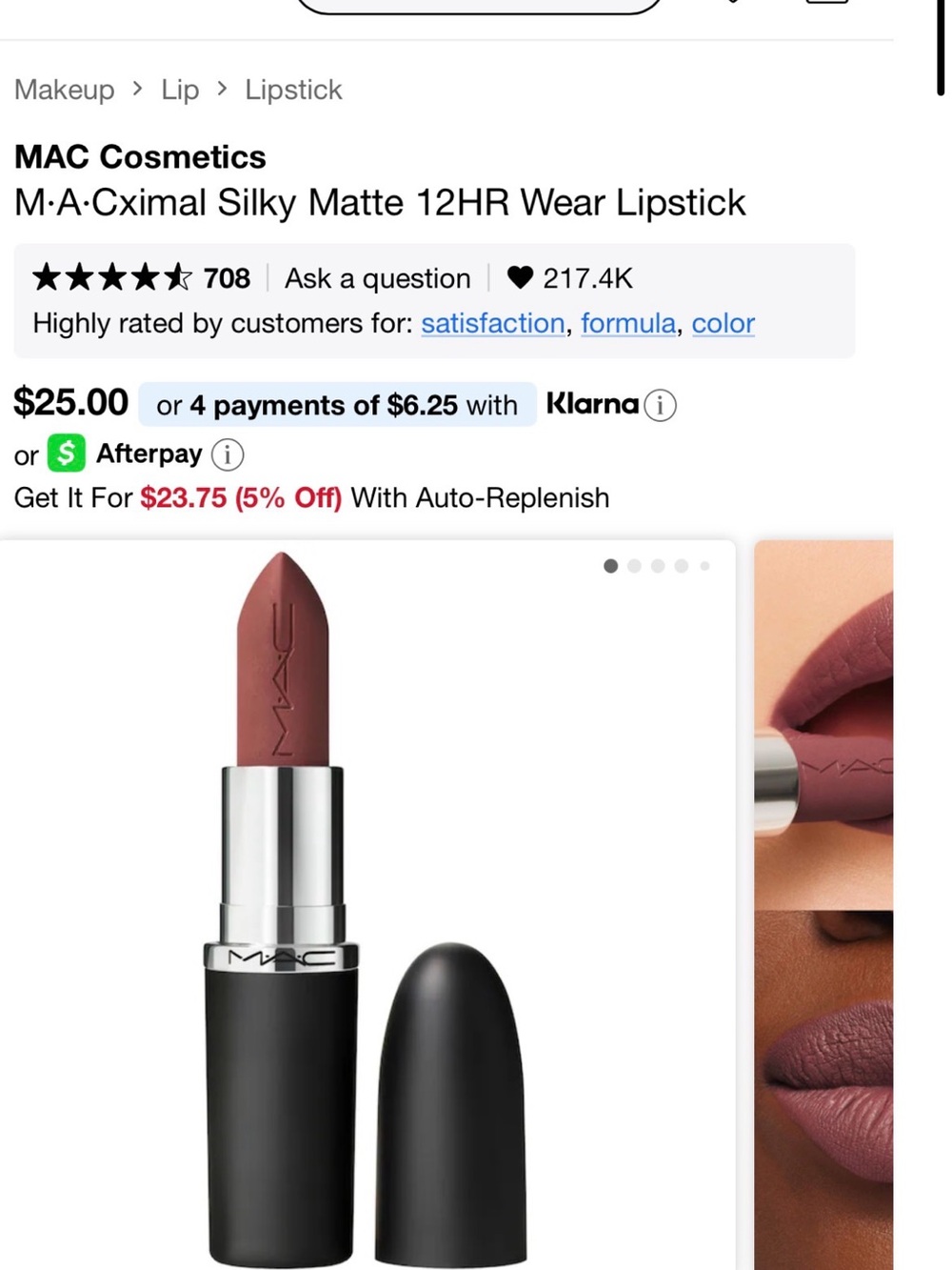 MAC Cosmetics Silky Matte Lipstick — whirl